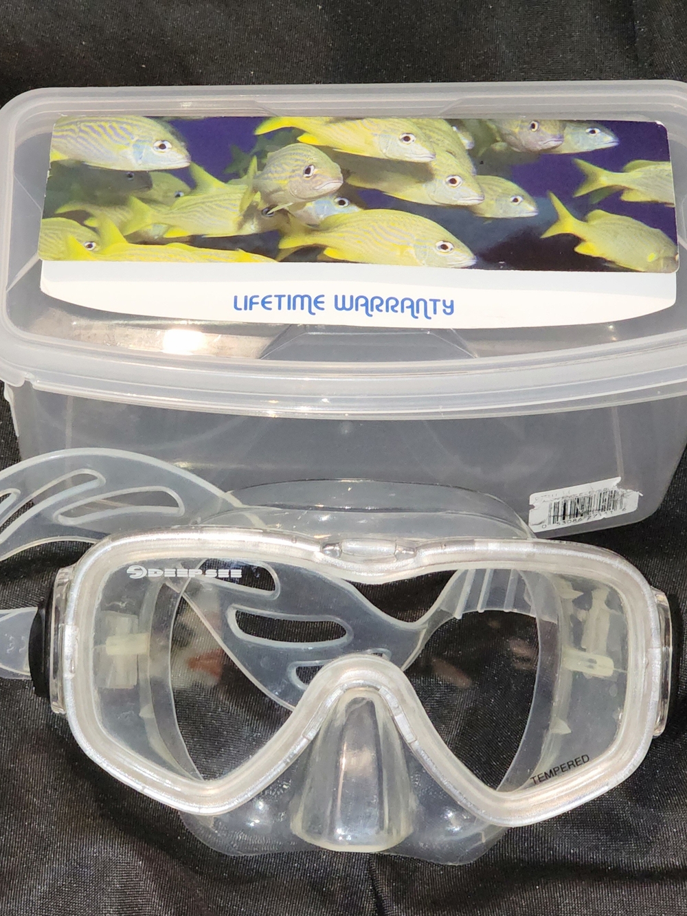Deep See Scuba Mask, Silicone And Tempered Glass, Diving, Wrap Around, One Size